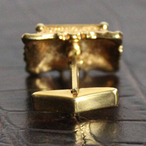 1970s Gold Tone Cuff Links Ornate Baroque Revival Style Vintage - Picture 5 of 8